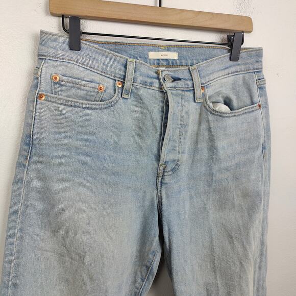 Levis Wedgie Icon Fit Jeans Womens 27 Light Wash Preppy Button Fly Boho Straight - Picture 2 of 13